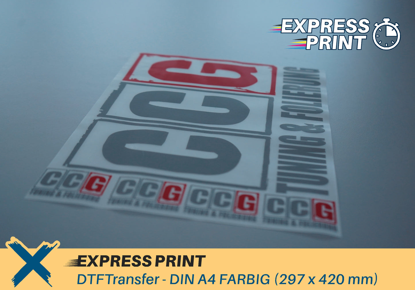 DTFTransfer - EXPRESS DIN A4 WEISS/FARBIG (210 x 297 mm)